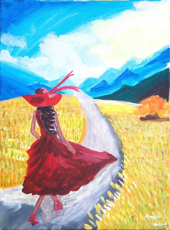 “Woman in Red” by Angie