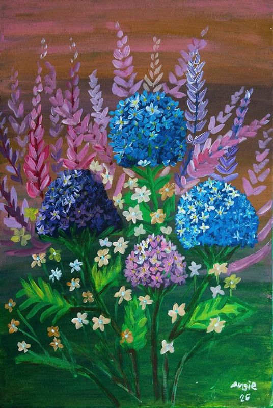 Rainbow Flowers by Angie